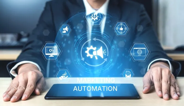 Marketing,Automation,Diagram,Showcase,Ai-driven,Campaign,Workflow,,Highlight,Marketing,Automation, Image description
